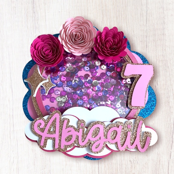 Flower Cake Shaker Topper - Picture 2 of 3